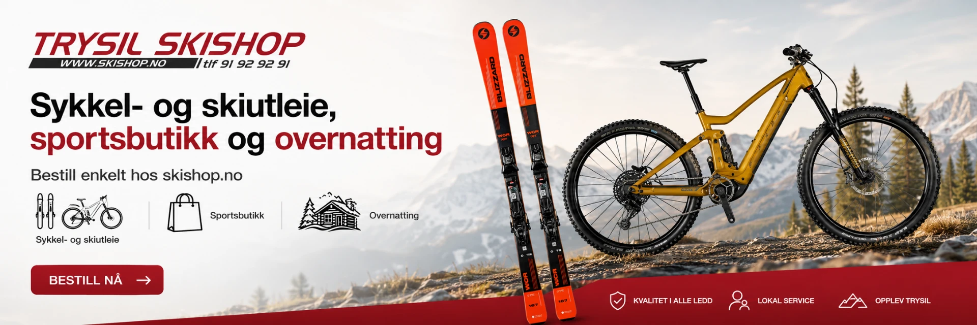 Trysil Skishop – sykkelutleie, skiutleie, sportsbutikk og overnatting
